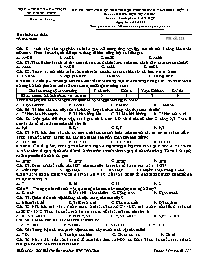 Đề thi Tốt nghiệp Trung học Phổ thông môn Sinh học năm 2020 - Đợt 2 - Mã đề 221
